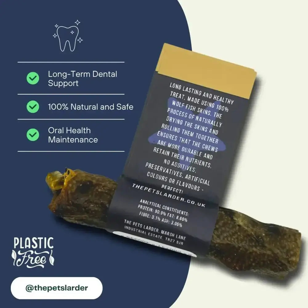 Wolf Fish Stick large natural dog chew from fish skin, 1kg bag