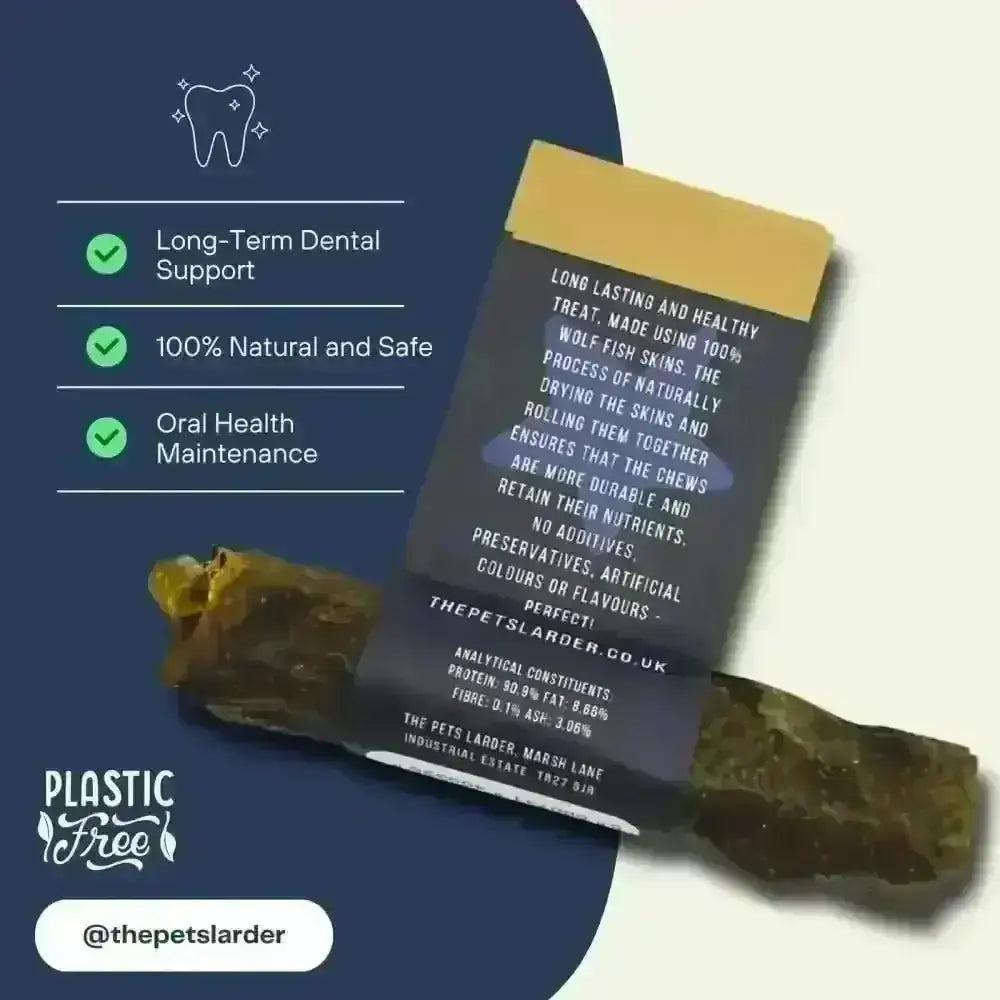 Wolf Fish Stick large natural dog chew from fish skin, 1kg bag