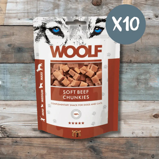 Woolf Beef Chunkies - Box of 10 - Natural Treats For Dogs