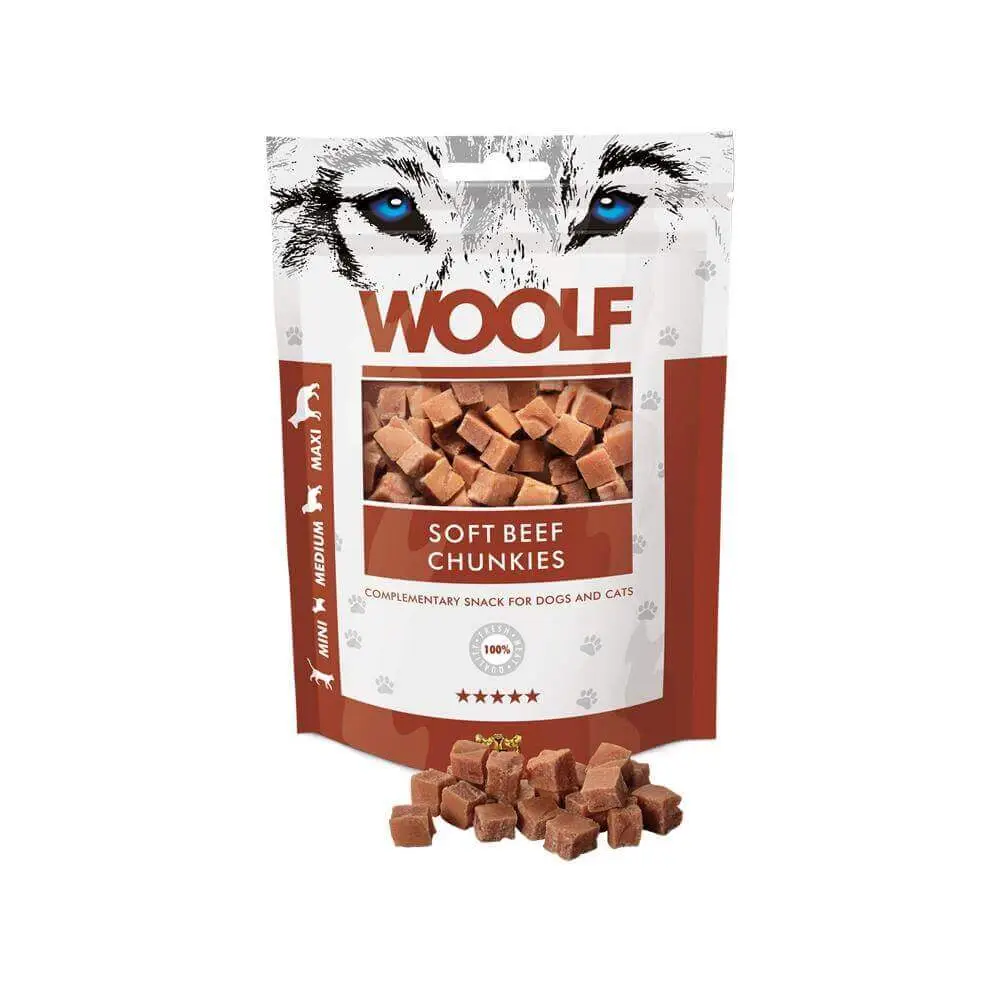 Woof Soft Beef Chunkies | Natural treats for dogs.