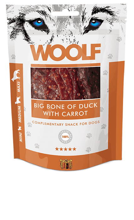 Woof Big Bone of Duck with Carrot | Natural treats for dogs.