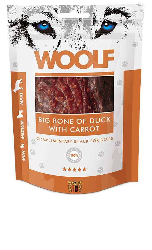 Woof Big Bone of Duck with Carrot | Natural treats for dogs.