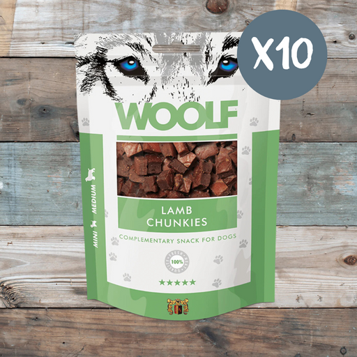 Woolf Lamb Chunkies - Box of 10 - Natural Treats For Dogs