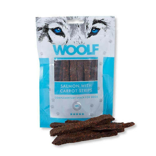 Woof Salmon with Carrot Strips | Natural treats for dogs.