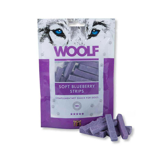 Woolf Soft Blueberry Strips | Natural treats for dogs.