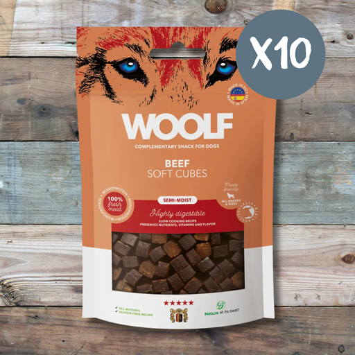 Woolf Soft Cubes Beef - Box of 10 - Natural Treats For Dogs