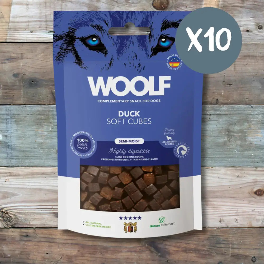 Woolf Soft Cubes Duck - Box of 10 - Natural Treats For Dogs