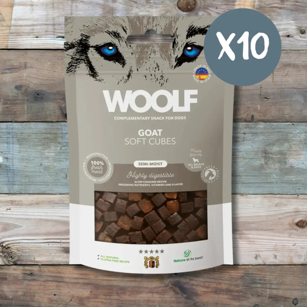 Woolf Soft Cubes Goat box of 10 with genuine meat treats