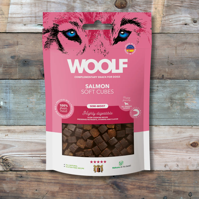 Woolf Soft Cubes - Salmon | Natural Semi Moist Treats for Dogs