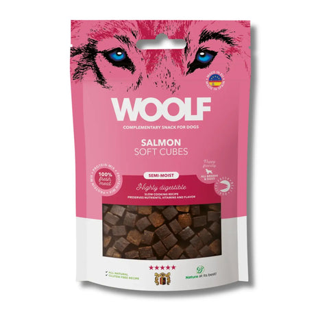 Woolf Soft Cubes - Salmon | Natural Semi Moist Treats for Dogs