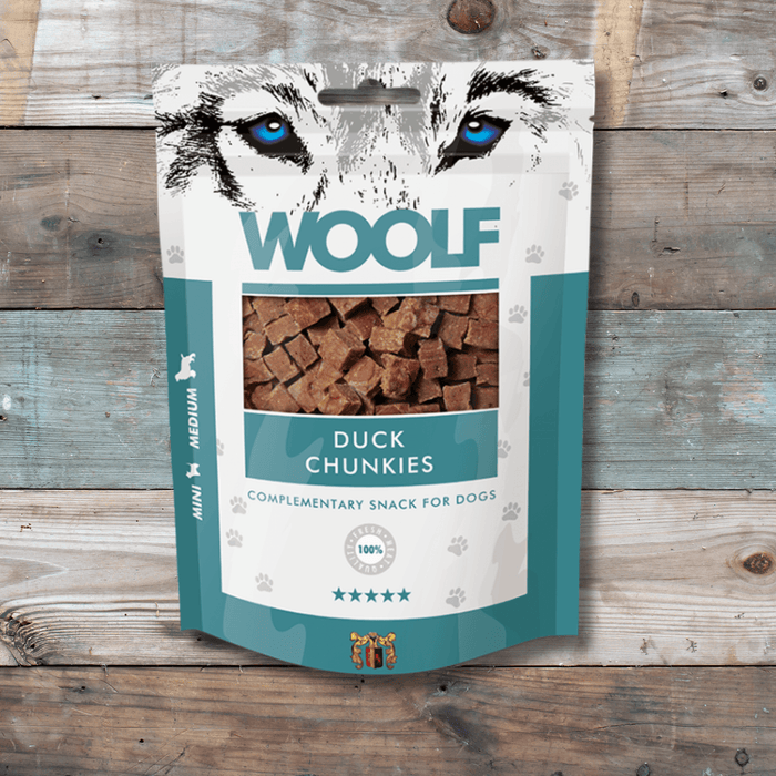 Woolf Duck Chunkies | Natural treats for dogs.