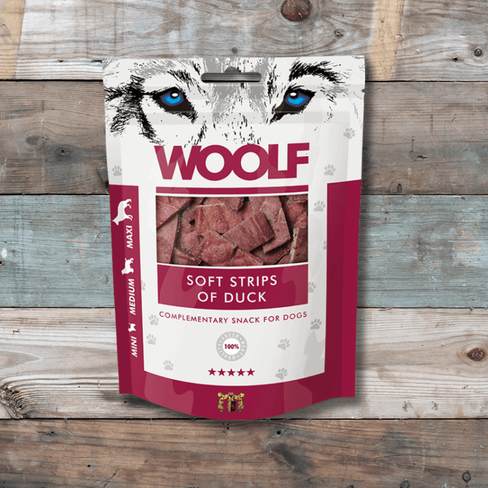 Woolf Soft Strips of Duck | Natural treats for dogs.