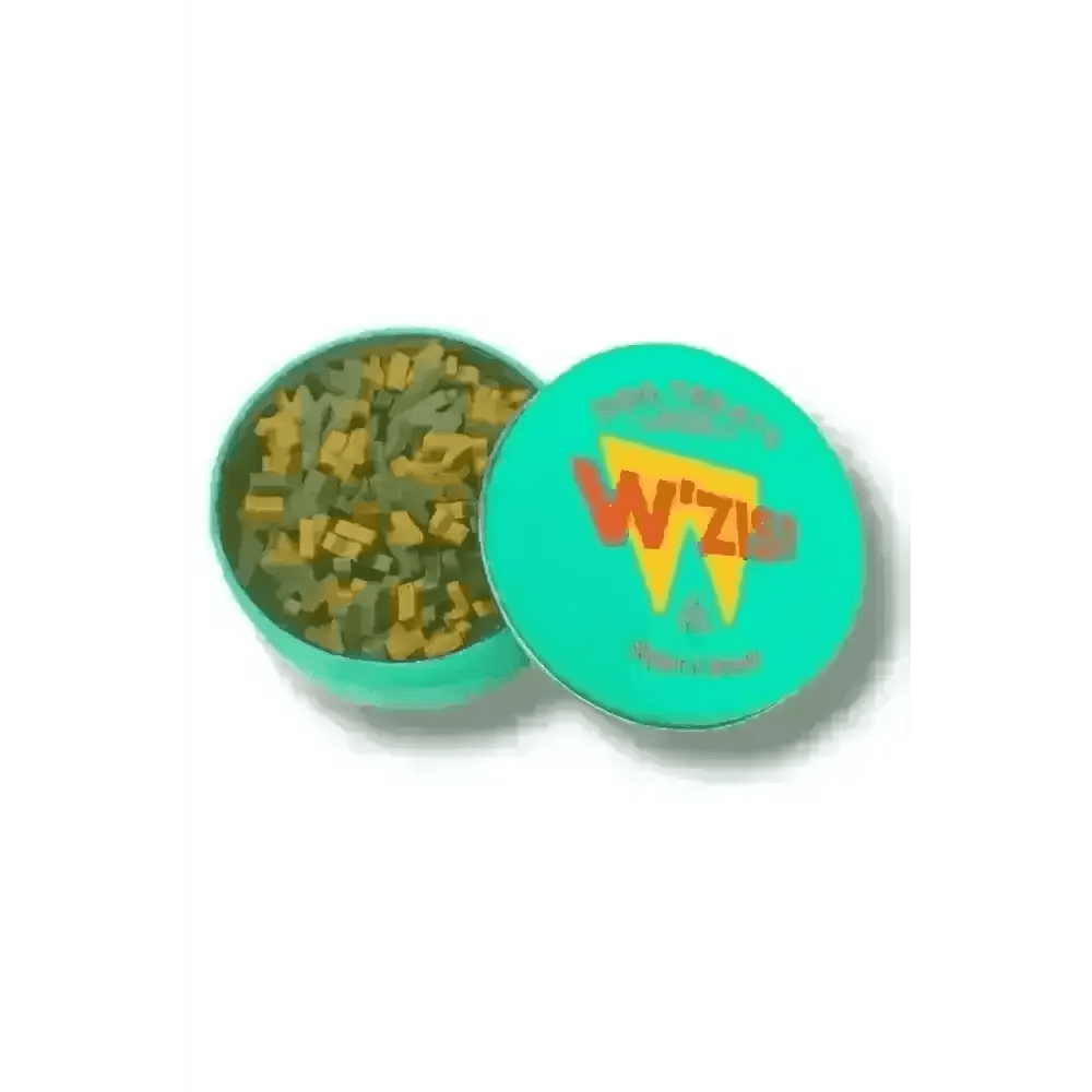W’ZIS? Slipper & Biscuit Tin of angular profile plant-based dog treats promoting teeth cleaning