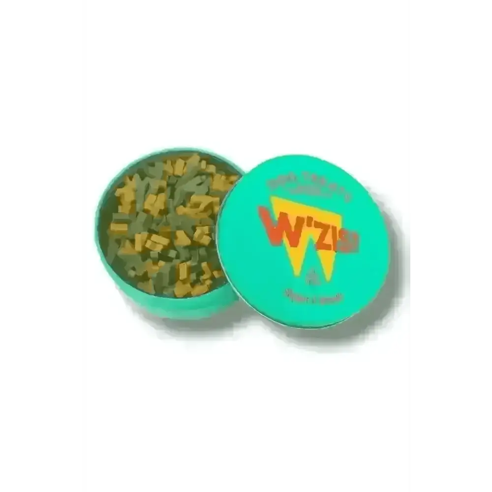 W’ZIS? Slipper & Biscuit Tin of angular profile plant-based dog treats promoting teeth cleaning