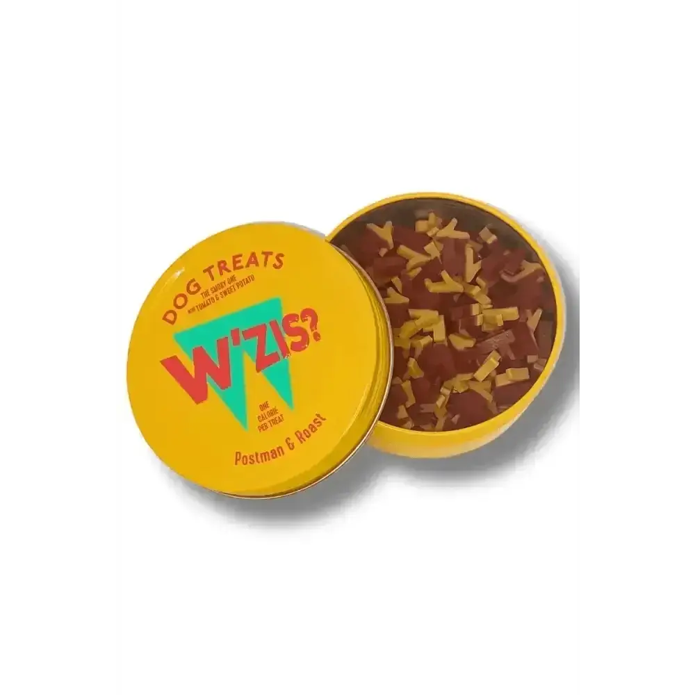 W’ZIS? Postman & Roast Tin of Plant-Based Treats Promoting Teeth Cleaning