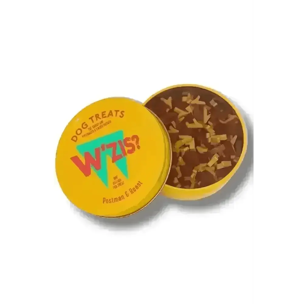 W’ZIS? Postman & Roast Tin of Plant-Based Treats Promoting Teeth Cleaning