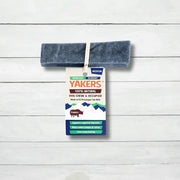 Natural dog chew toy with superfood blueberry, medium blue denim texture