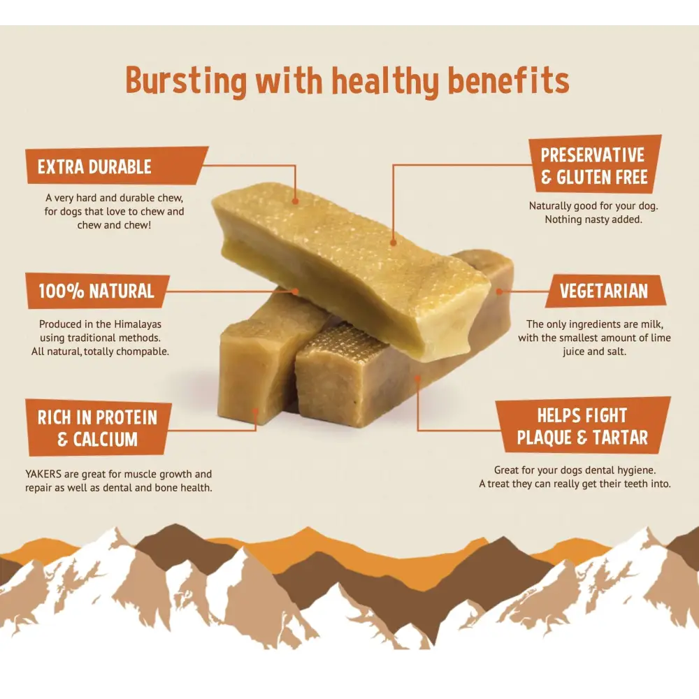 Golden Himalayan Yak Cheese Chew for Dogs rich in protein and calcium, durable and natural