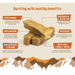 Three Yakers sit on a background surrounding by graphics showing the health benefits of the product