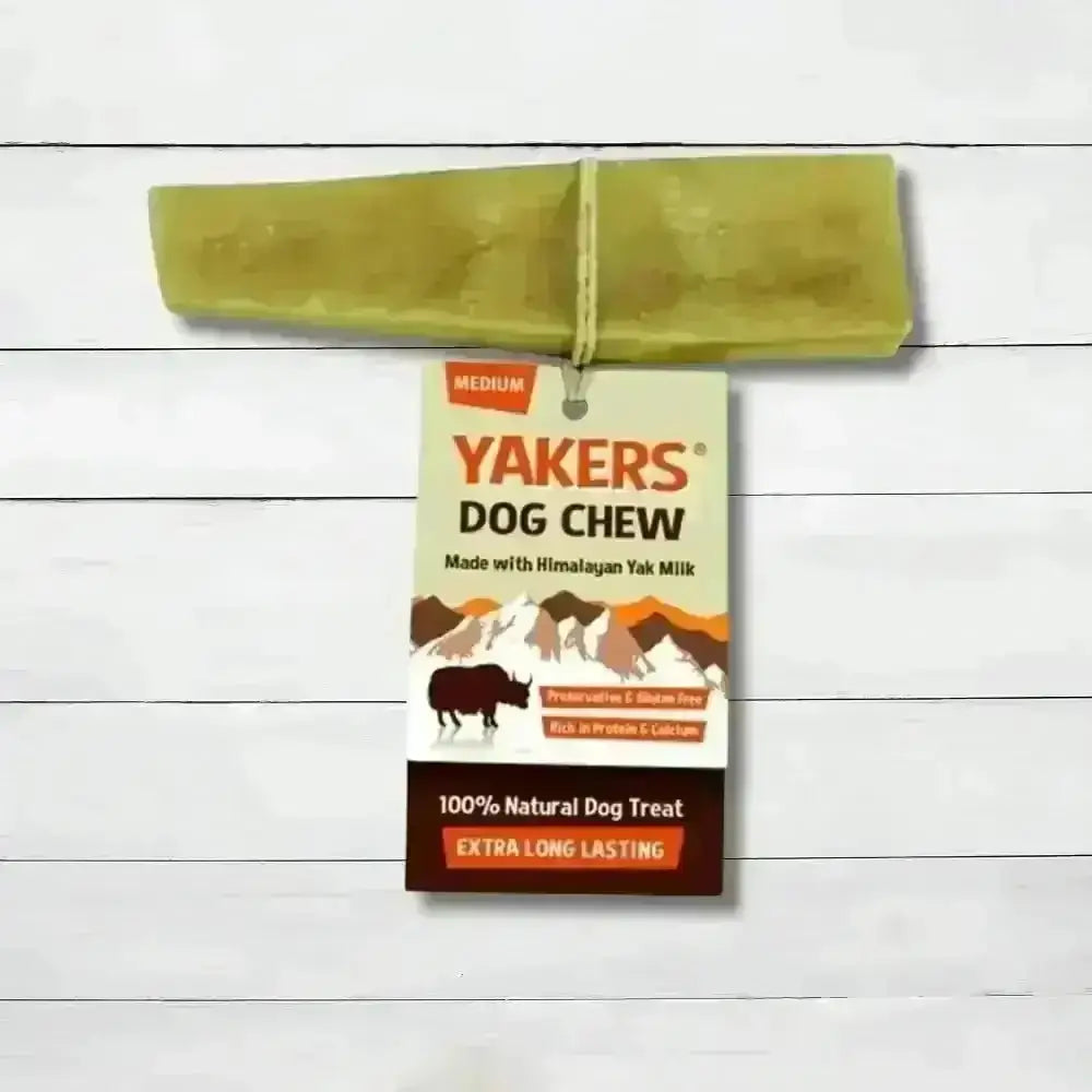 Yakers Dog Chew made from Himalayan yak milk, a medium-sized natural dog treat