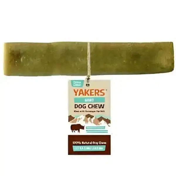 Yakers Mint Dog Chew with natural yak horn texture in green and brown tones