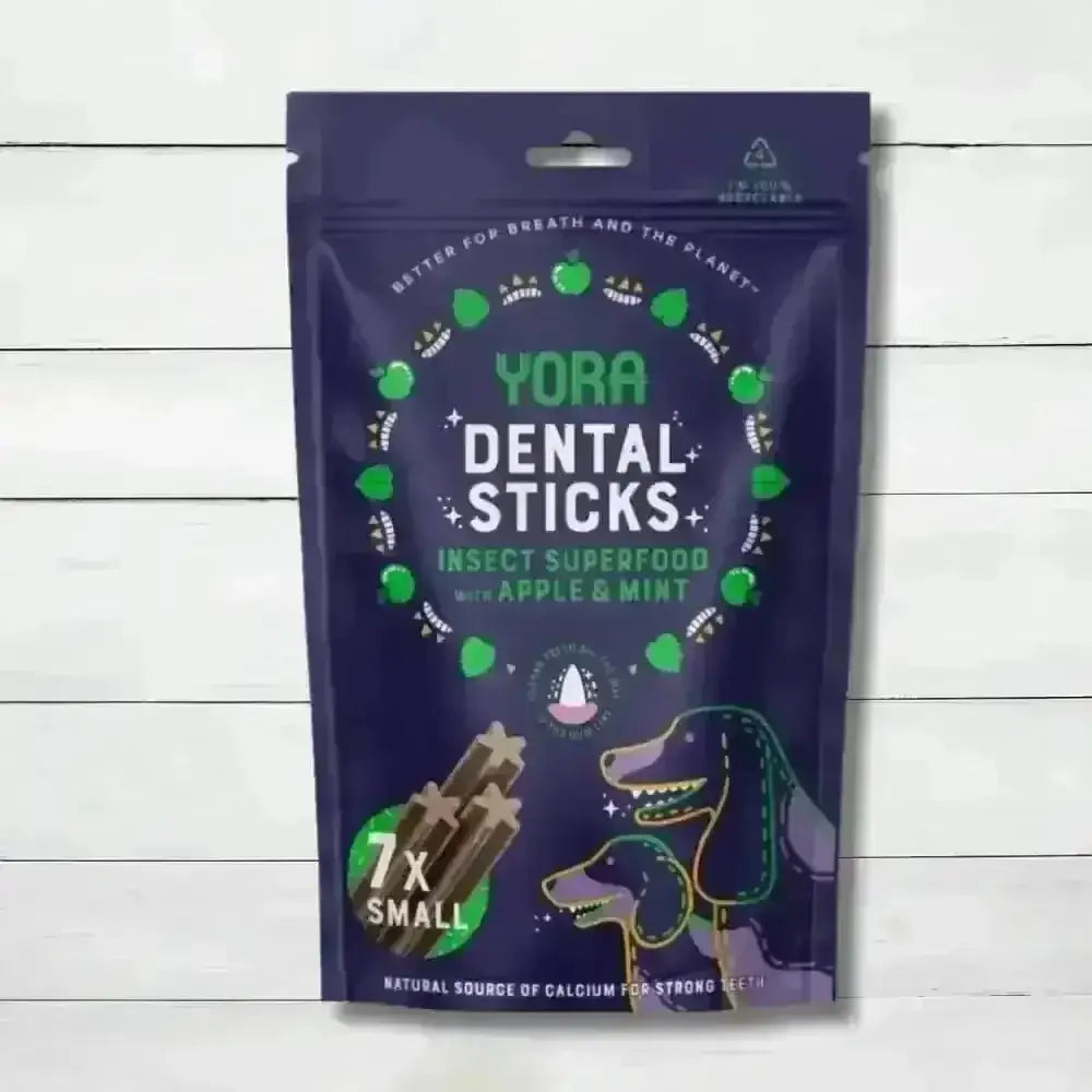 Yora Dog Dental Sticks Small 56g with insect protein, apple, mint for fresh breath