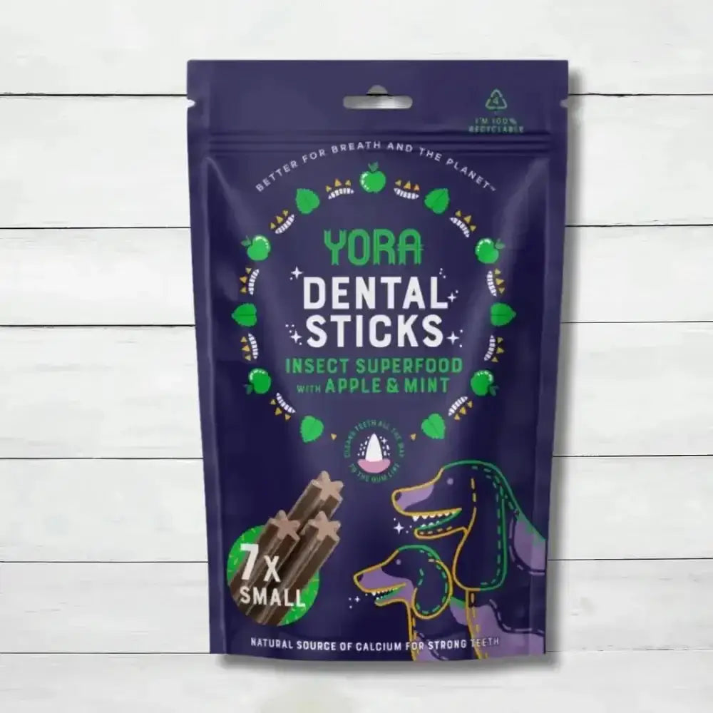 Yora Dog Dental Sticks Small 56g with insect protein, apple, mint for fresh breath