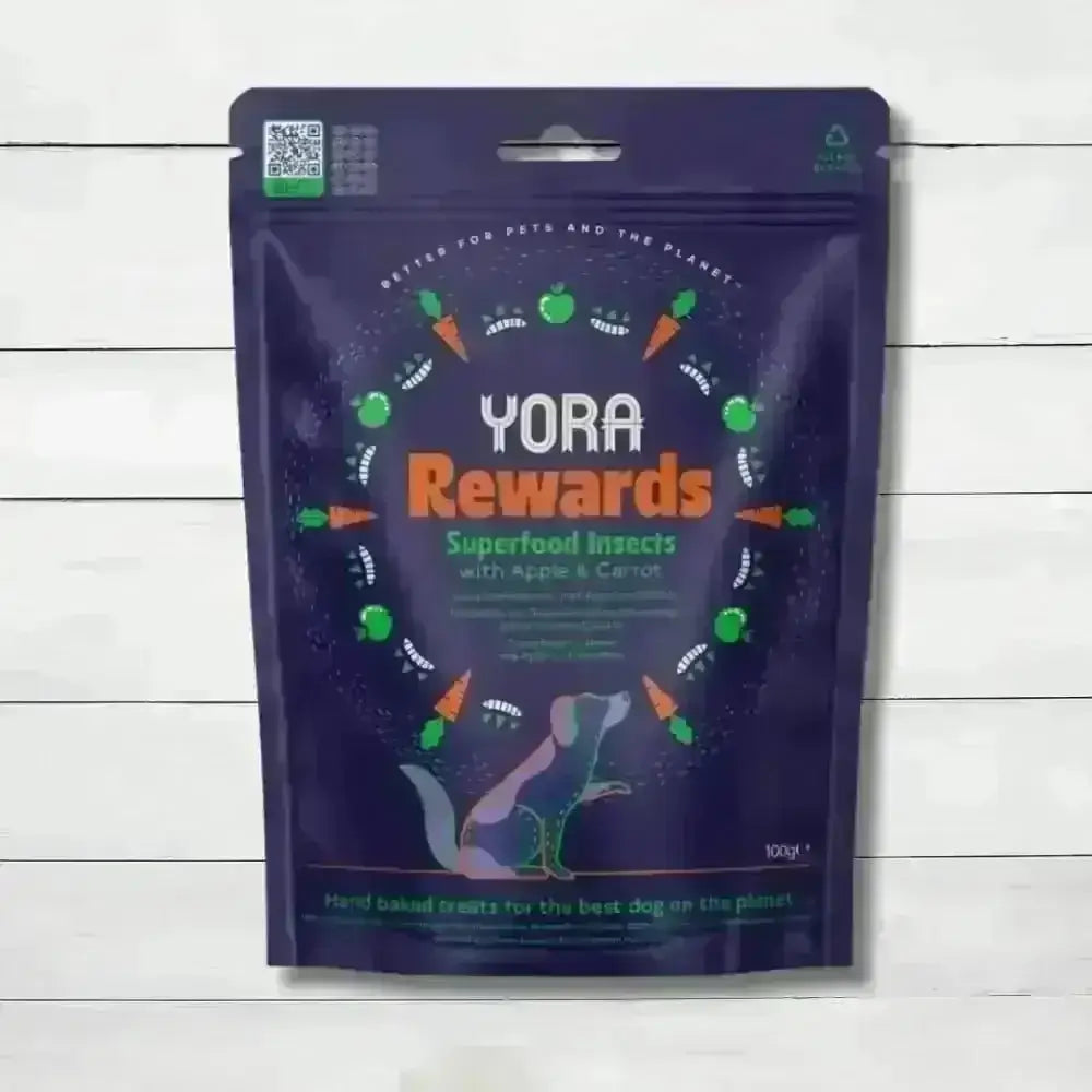 YORA Dog Rewards Carrot Apple 100g with hermetia illucens delicious soft-baked insect treats