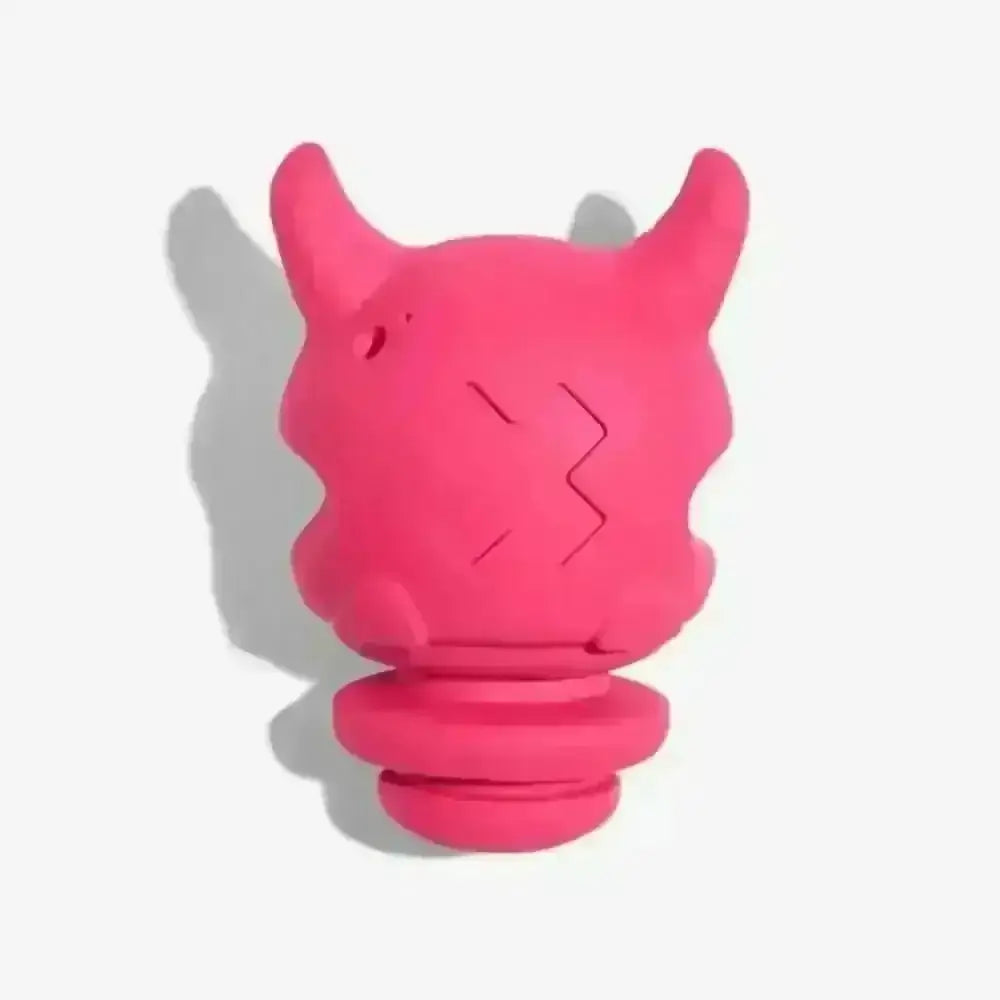 Pink Zee.Dog Mr.X dog toy devil head figurine in natural rubber