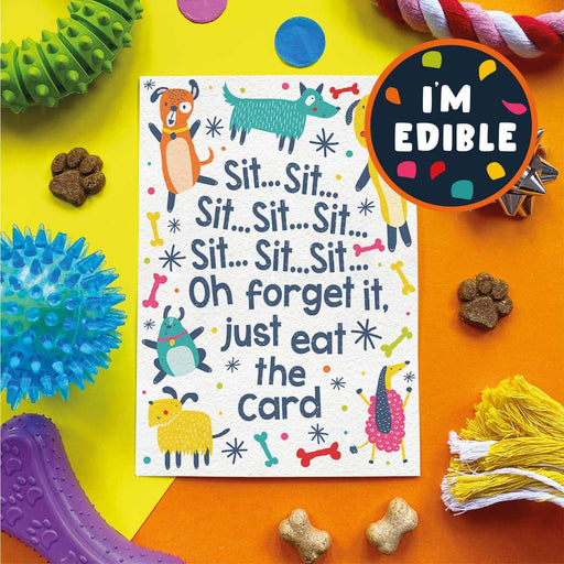 Scoff Paper Edible Card For Dogs Sit Sit