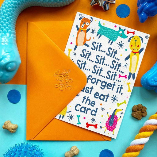 Scoff Paper Edible Card For Dogs Sit Sit