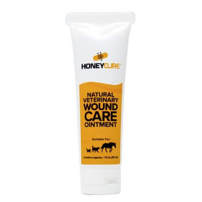Honeycure Tube natural honey healing balm for dogs.