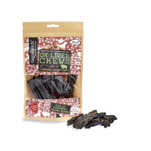 Green & Wilds Natural Ox Liver Chews for dogs.