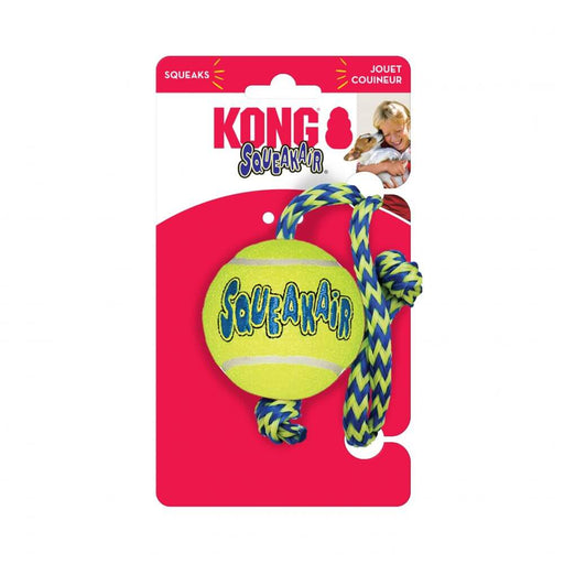 KONG Air Squeaker Tennis Ball With Rope Dog Toys KONG