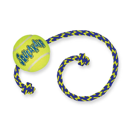 KONG Air Squeaker Tennis Ball With Rope Dog Toys KONG