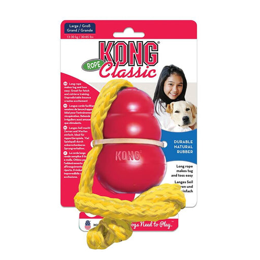 KONG Classic with Rope Dog Toys KONG