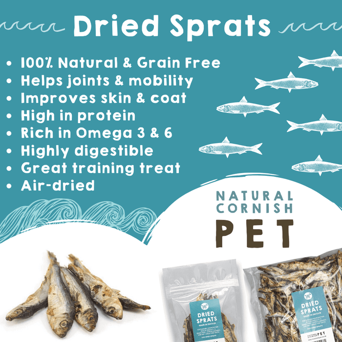 Natural Dried Sprats for Dogs Dog Treats Natural Cornish Pet