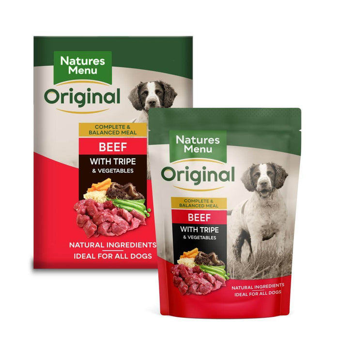 Natures Menu Dog Food Pouch Beef with Tripe - Natural Wet Dog Food